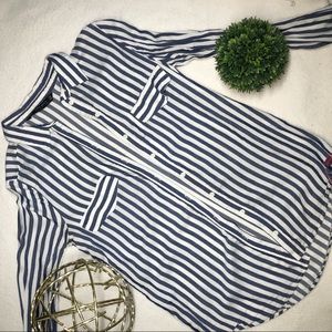 Zara Striped Blue White Blouse